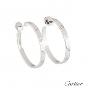 Cartier White Gold Plain Love Earrings B8028300